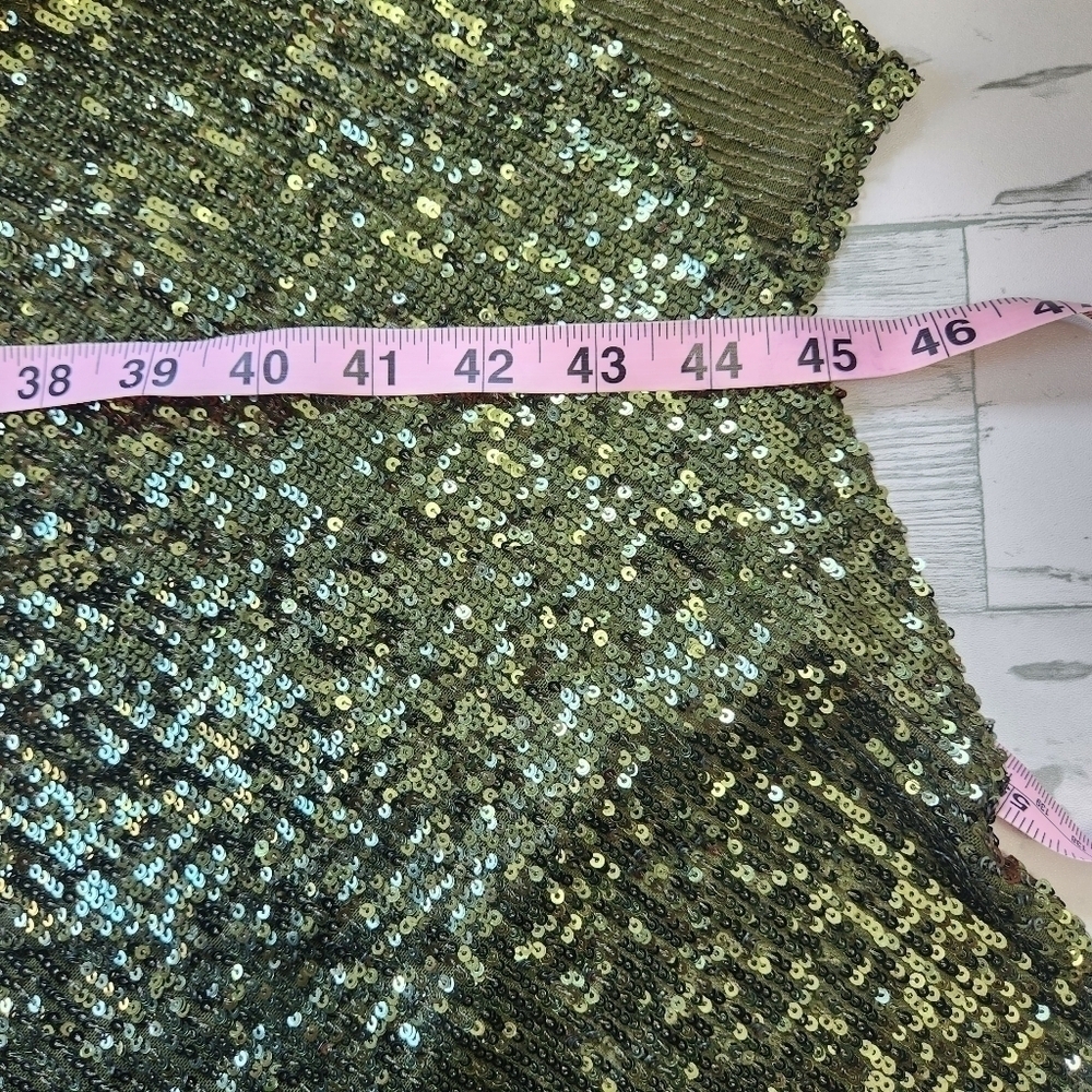 Xscape NWT Stretch Sequin Asymmetrical One Shoulder Sleeveless Mermaid Gown Sz4 - Picture 9 of 12